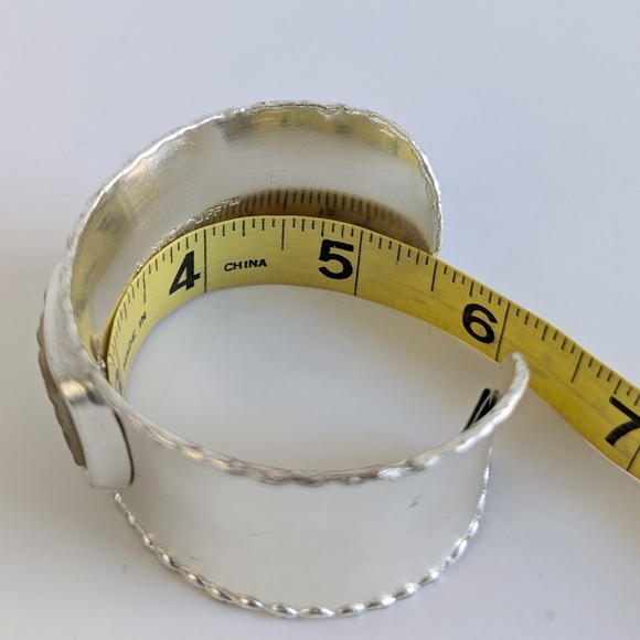 Set/ 2 Rustic Cuff Open Cuff Bracelets Silver Tone Mixed Metal - Picture 7 of 10